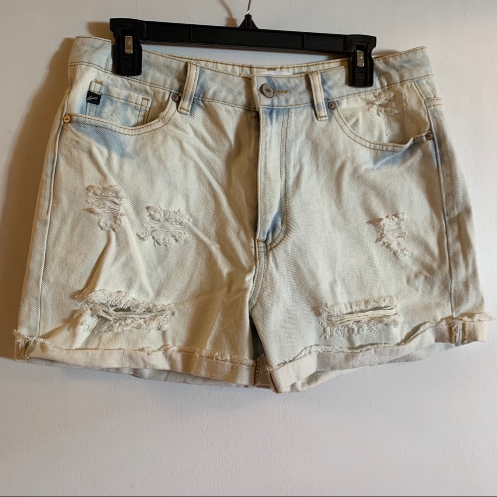 Kancan super high waisted distressed jean shorts L